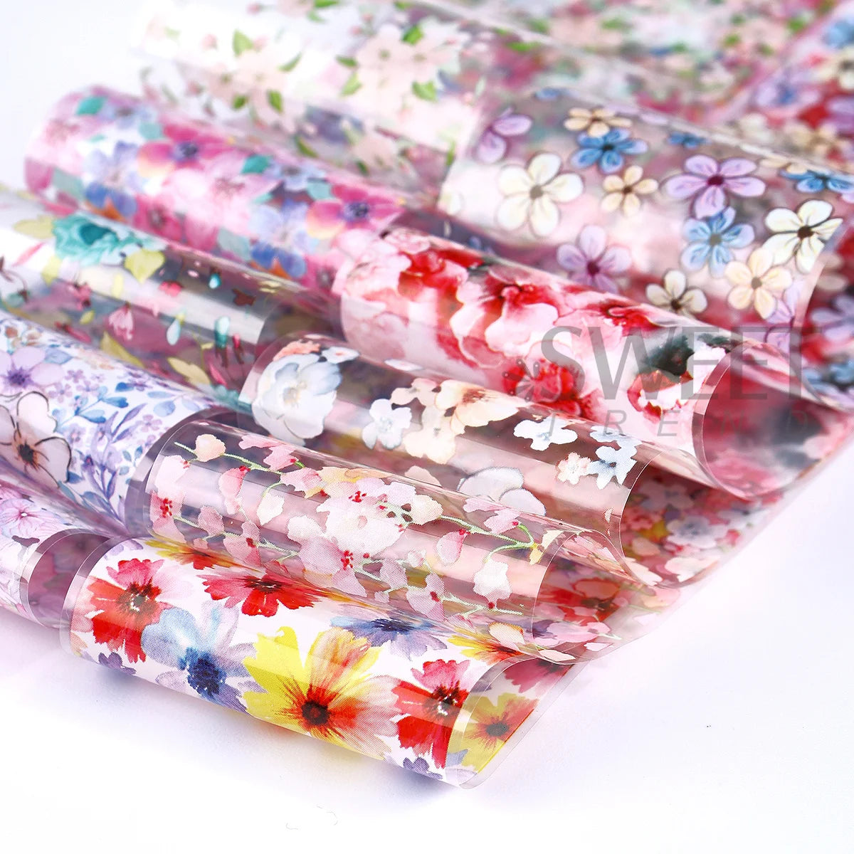 10pcs Clusters of Flowers Nail Foils Transfer Stickers Vintage Floral Design Romantic Starry Sky Paper Elegant Manicure Sliders