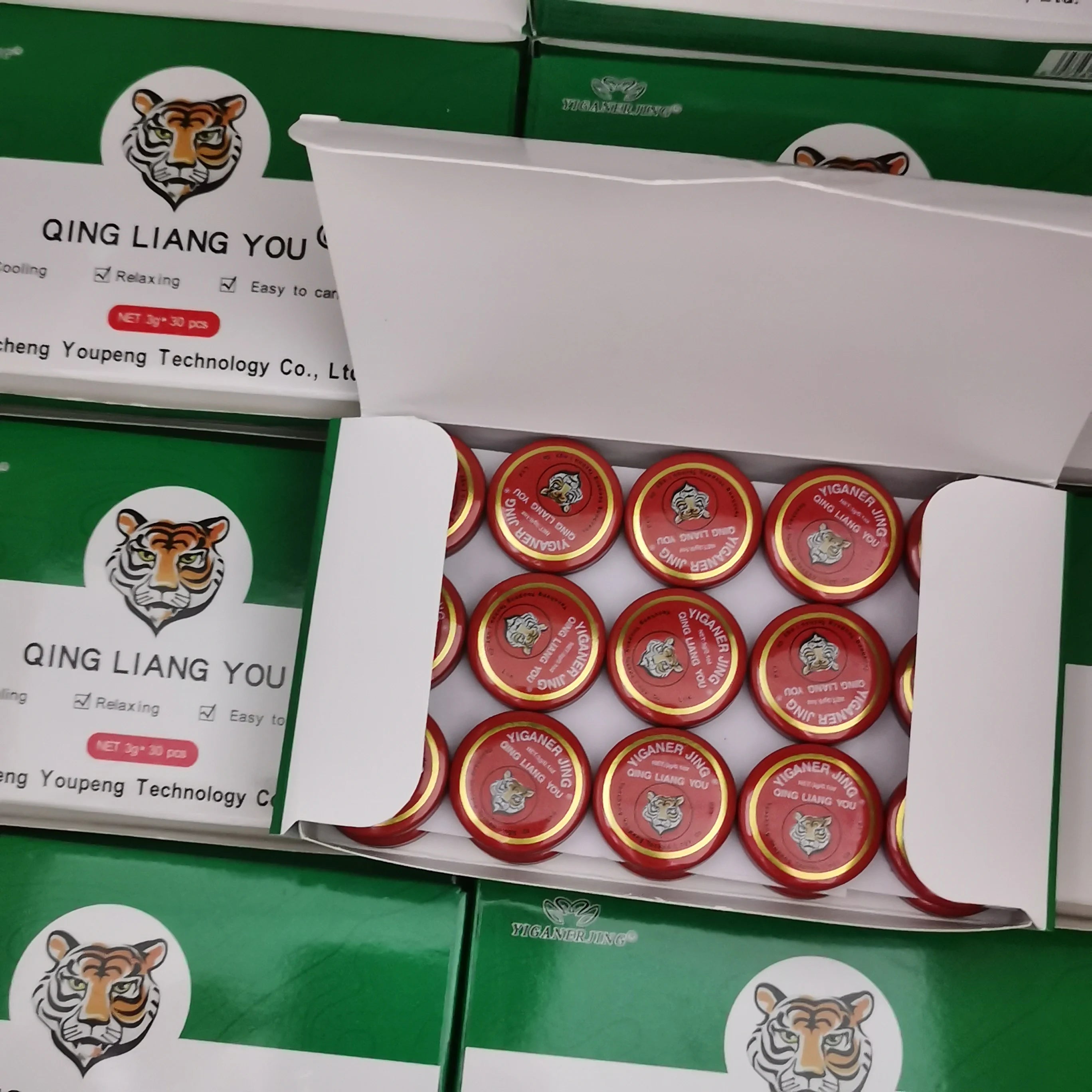 5/10/30pcs Yiganerjing Qingliangyou Tiger Essential Balm Oil 3g