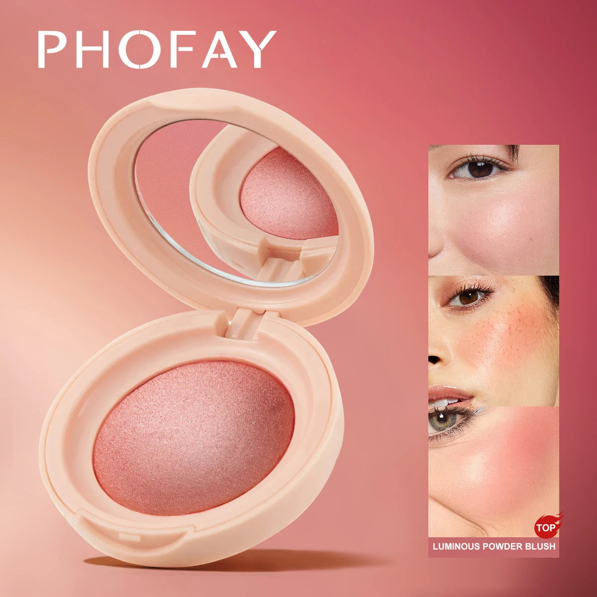 Monochrome Blush Matte Vitality Girl Nude Makeup Naturally Blended Blusher Baked Powder Waterproof Sweatproof Shine Cheeks Rouge