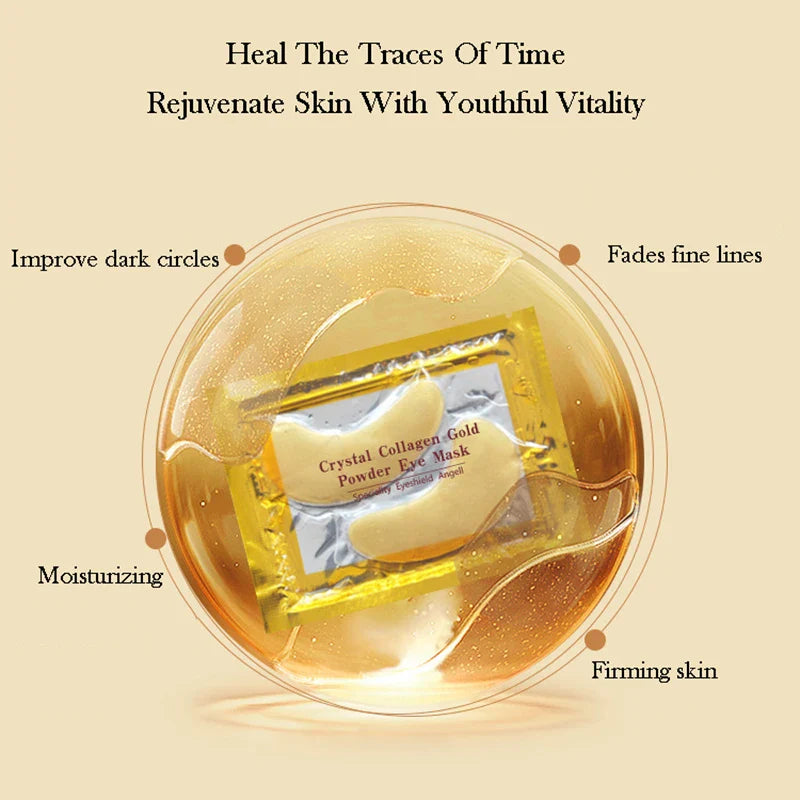 5/10/20/30 Pairs Crystal Gold Eye Patches Anti Dark Circles Remove Eye Bags Moisturizing Golden Collagen Eye Mask Skin Care Eyes