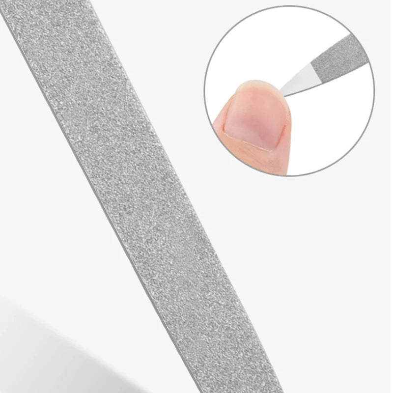 Professional Nail File Stainless Steel Double Side Nail File Buffer File Fingernails Toenails Manicure Files For Salon And Home