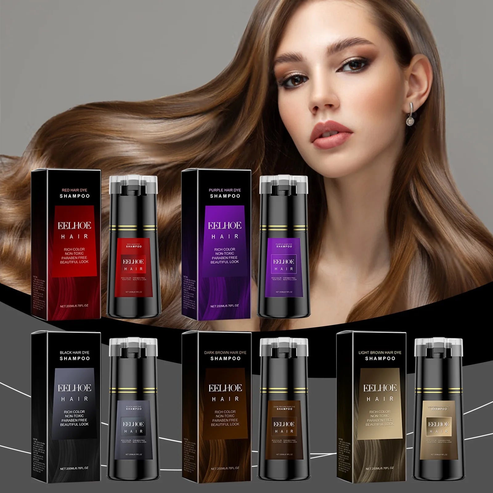 EELHOE Hair Dye Shampoo Nova Hair Instant Dye Shampoo Men Women Quick Easy Safe Hair Color Gray Hair Coverage Nourish Scalp