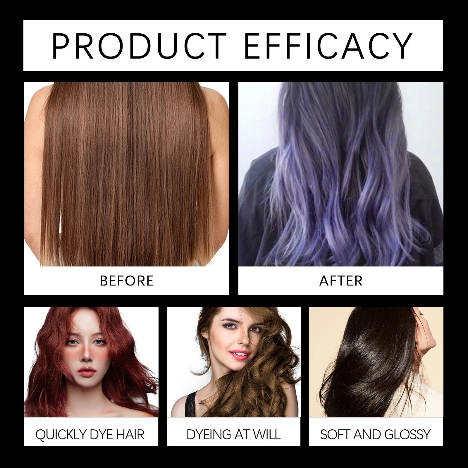 EELHOE Hair Dye Shampoo Nova Hair Instant Dye Shampoo Men Women Quick Easy Safe Hair Color Gray Hair Coverage Nourish Scalp