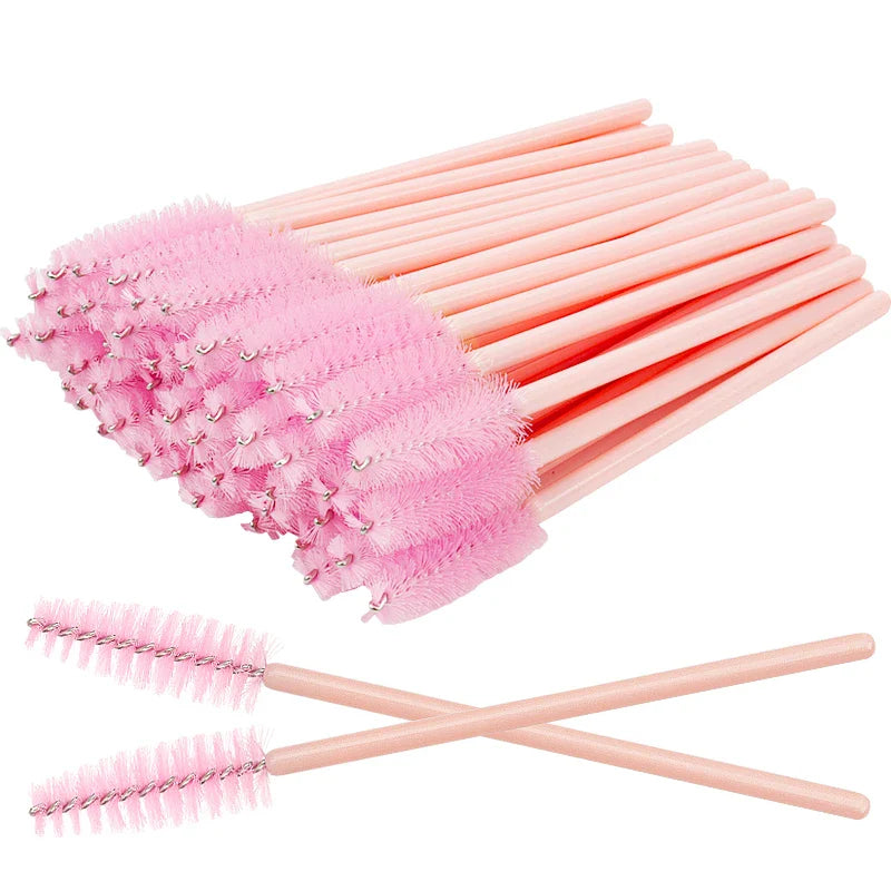 50pcs Disposable Nylon Mascara Wand Applicator Eyelash Brushes For Eyelash Extension women Makeup Brush Tools