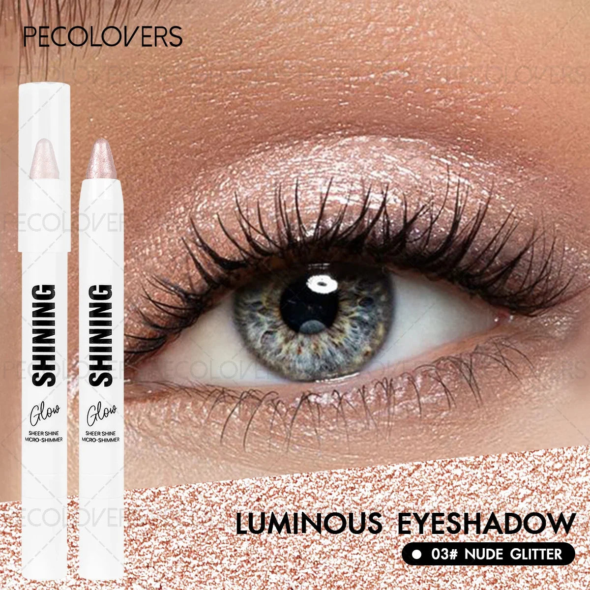 1PC Waterproof Glitter Shimmer Eyeshadow Stick - Pearly Highlighter Pen, Ideal for Stunning Eye Styles