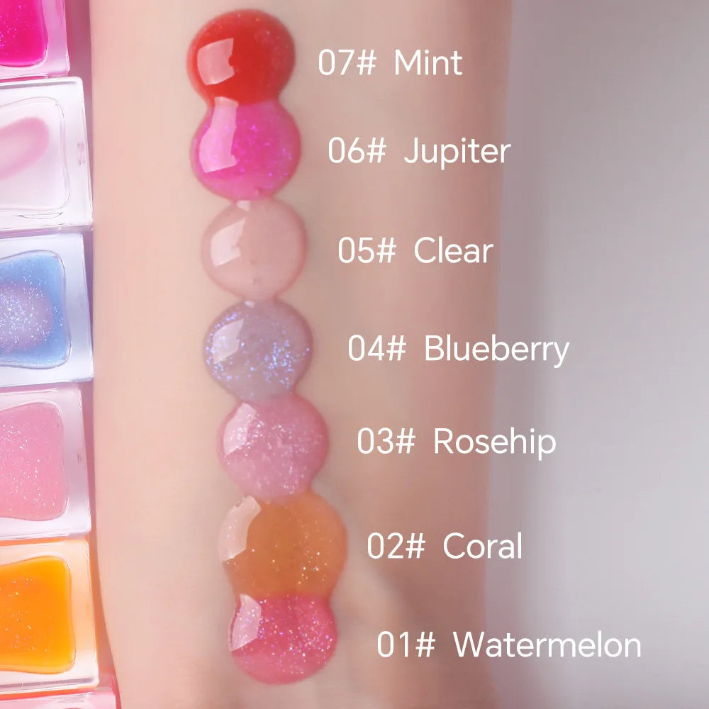 Magic Lip Oil Color Changing Lip Care Plumper Long lasting Moisturizing Cruelty Free Vegan Glitter Lipgloss Custom Logo 5pcs