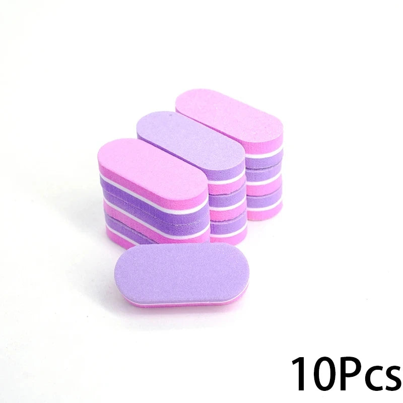 10/20/40Pcs Mini Nails Sponge File Buffer Block Double Color Buffing Sanding File Pedicure Manicure Tool Gel Suplies Accessories