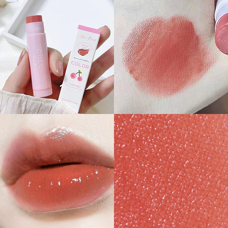 Cute Colored Lip Balm Moisturizing Lip Tint Long Lasting Waterproof Lipstick Women Girls Lips Cosmetics Valentine's Day Gifts