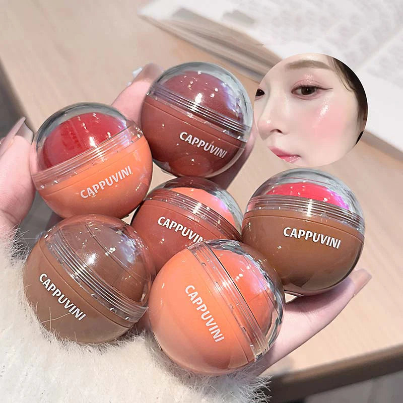 Cappuvini Juice Blush Ball Water Light Blusher Brightening Face Easy Color Multi-Use Blush Makeup Suitable for Lips and Cheeks