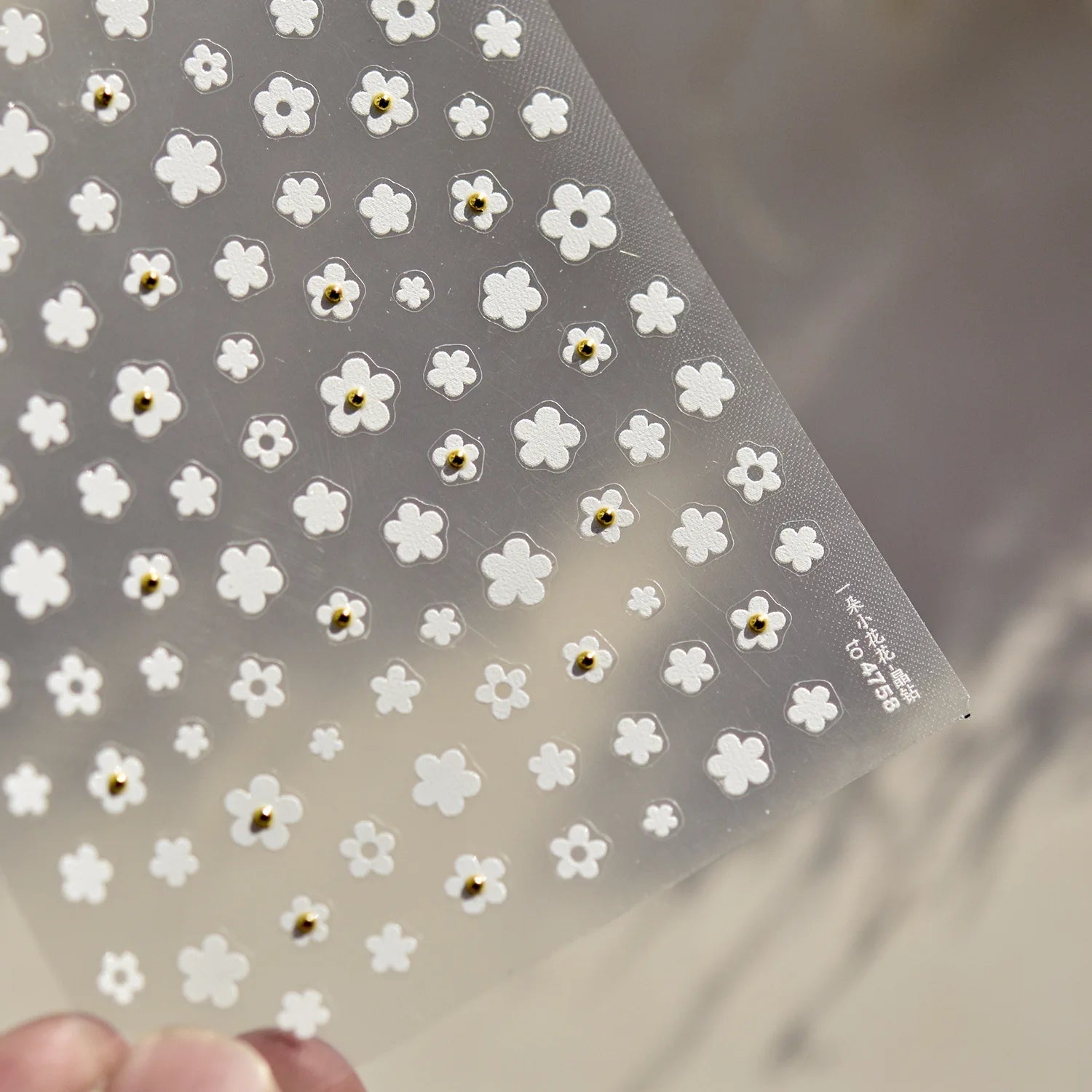 1pcs 5D Glitter Jasmine Flower Nail Stickers Kawaii Embossed Flower Self-Adhesive Nail Art Decorations Decal Manicure Tools DIY