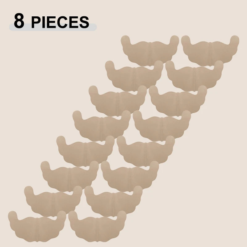 8 Pair U Shape Lift Up Chest Pad for Women Sexy Lace Breastable Self Adhesive Breast Petals New Invisible Disposable Chest Paste