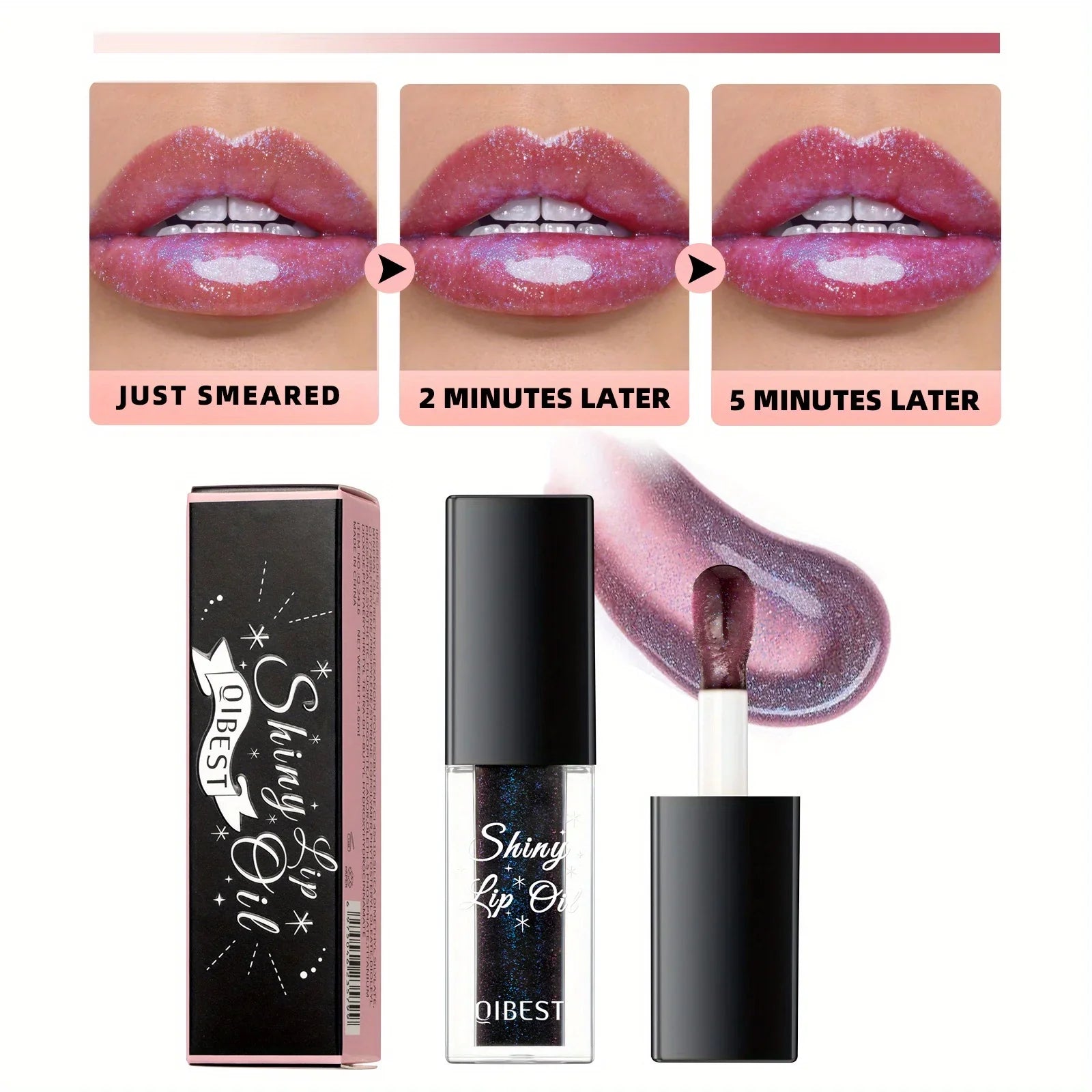 QiBest Dry Skin Lip Balm, Long-Lasting Moisturizing Lip Gloss with Temperature Change Effect
