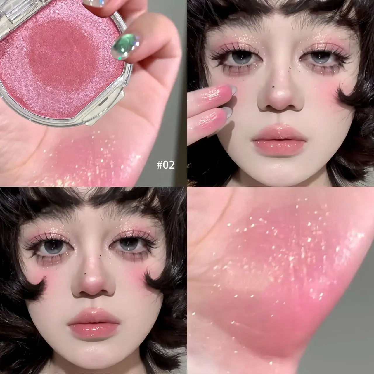 Peach Pink Dyeing Face Blush Cream Pearl Matte Blusher Plate Facial Highlighter Beauty Makeup Brightening Easy Color Rouge Cheek