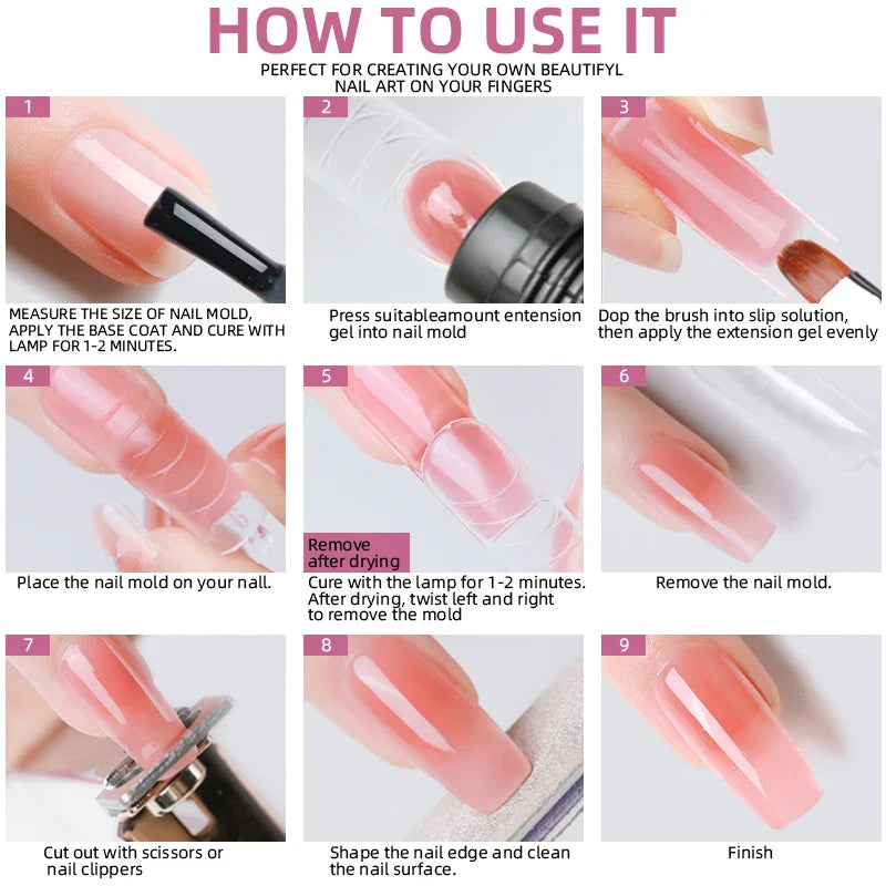 Poly Extension Nail Gel Set Professional Nail Art Kit Acrylic Nail Extension Finger All For Quick Building Gel Extension Gel Kit