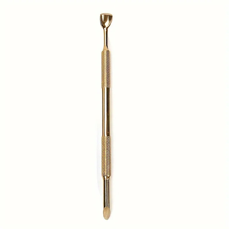 Russian-Style Double-Headed Horseshoe Steel Pusher Stainless Steel Angled Manicure Steel Pusher Pre-Treatment Tool for Removing