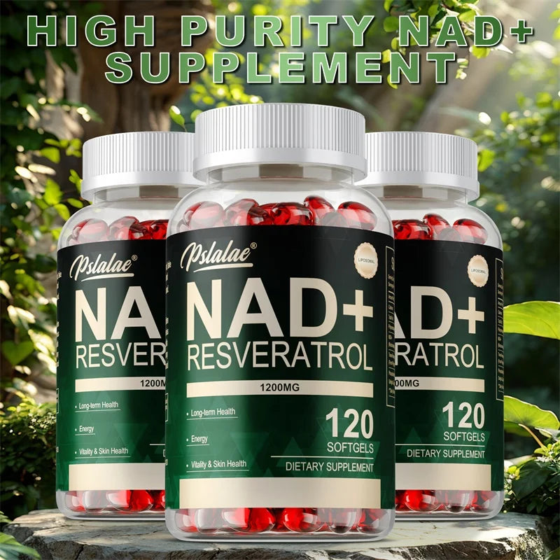 NAD+ Resveratrol - Supports Cell Health, Brightens Skin, Improves Energy and Vitality, Antioxidant