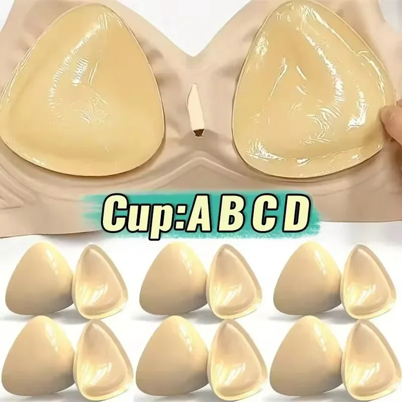 A-D Cup Double Sided Adhesive Bra Breast Triangular Pads Push-up Women Thicker Nipple Cover Patch Bikini Inserts for Swimsuit