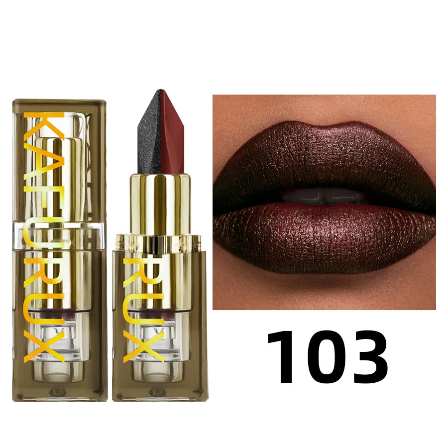6 Color Glitter Two-tone Lipstick Purple Black Matte1pc Lipsticks Cosmetics Easy to use Lip Tint Makeup Lip Beauty Red Pigment