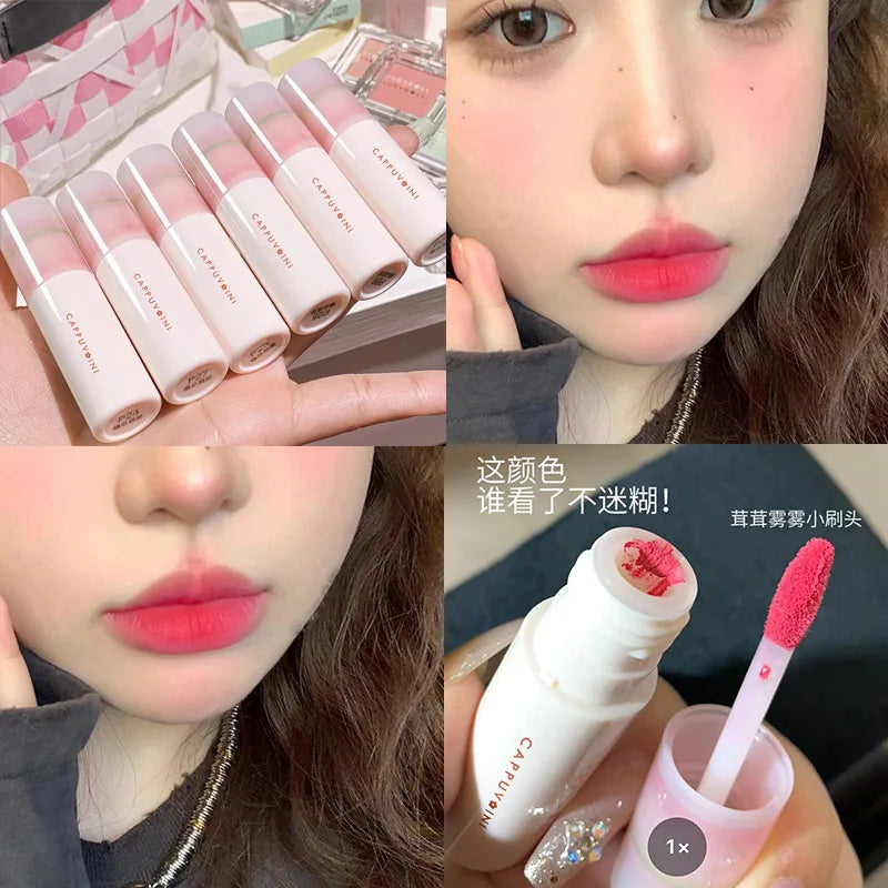 Matte Lip Gloss Liquid Lipstick Long Lasting Non-stick Cup Lip Mud Nude Rose Red Pigment Moisturizing Lip Tint Korean Cosmetics
