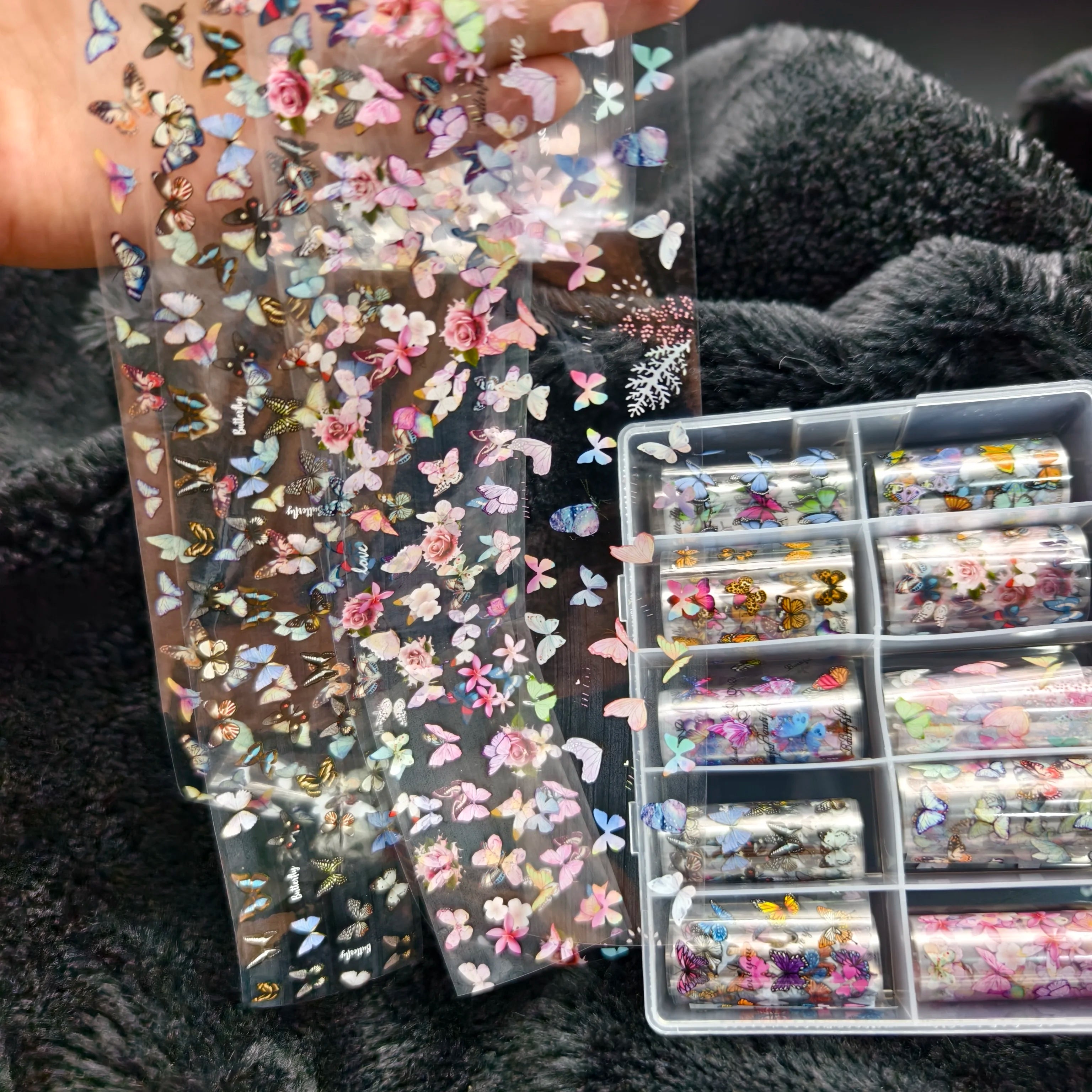 10Rolls Halloween Flower Plaid Angel Marble Bow Nail Foils Transfer Paper Nail Art Stickers Decal Nails Decoration