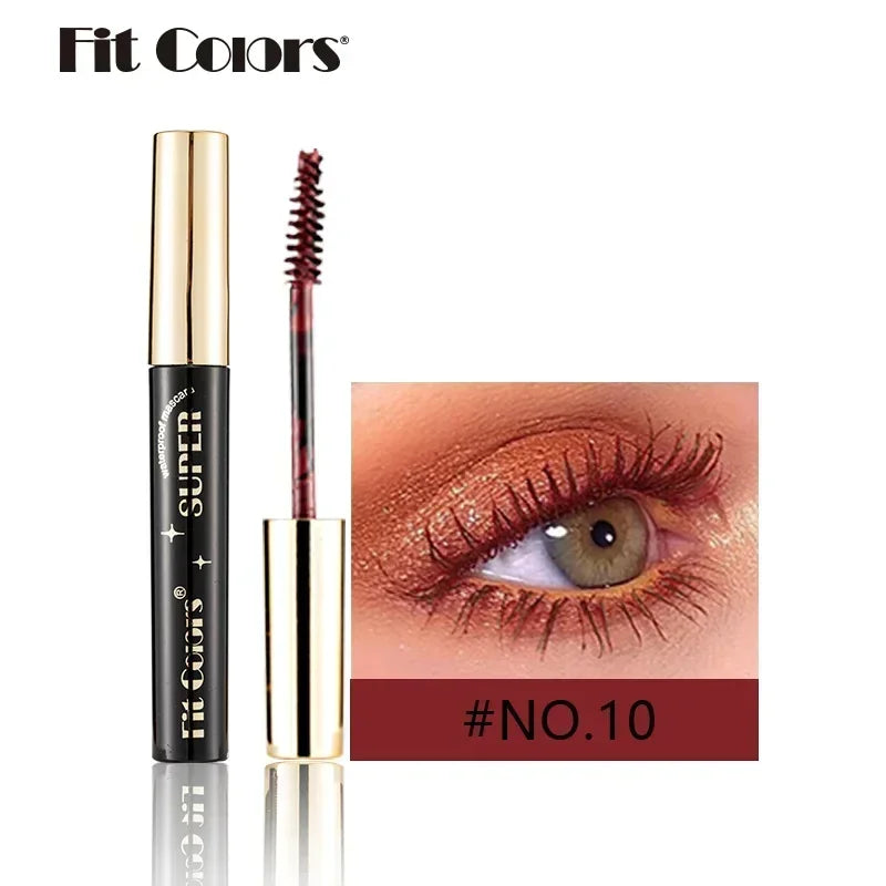 Color Mascara 14 Thick Curl Waterproof Non-smudding Natural Long Lasting Blue White Green Pink Black Eye Makeup