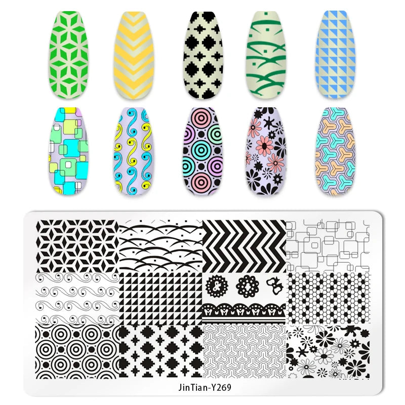 Valentine's Day Nail Stamping Plates Rose Flower Love Theme Nail Art Plate Stainless Steel Halloween Nail Design Stencil Tools