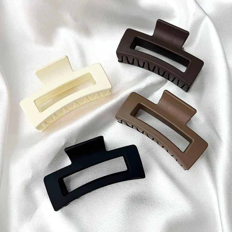 Korean Acrylic Matte Hair Claw Clamp Geometric Cross Hair Crab Clip Barrettes For Women Fashion Hair Accessories Shark Headbands