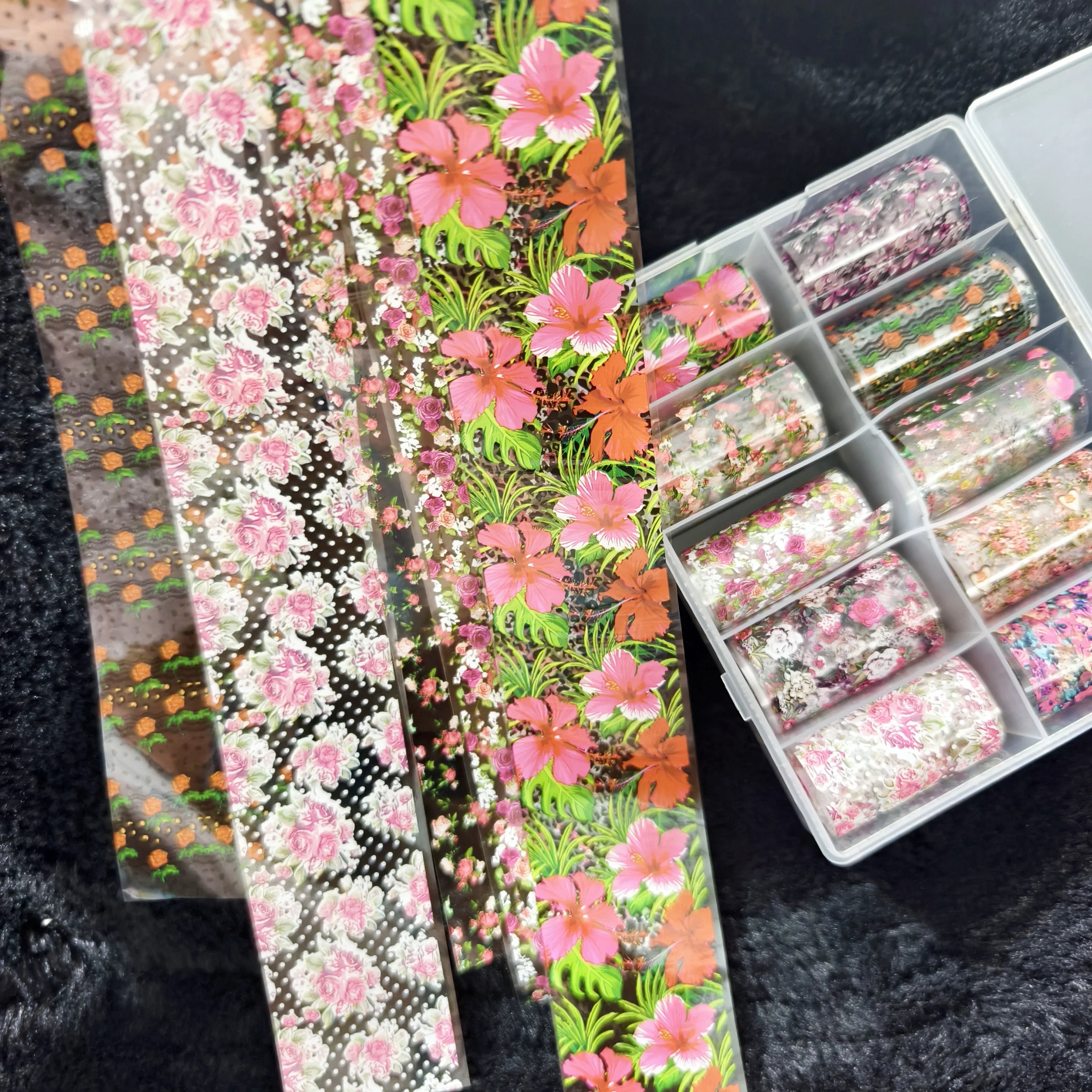 10Rolls Halloween Flower Plaid Angel Marble Bow Nail Foils Transfer Paper Nail Art Stickers Decal Nails Decoration