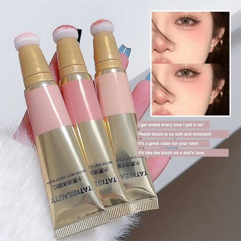 Liquid Blush Velvet Matte Blusher Face Pigment Lasting Beauty Natural Cream Cheek Tint Pink Peach Blush Korean Makeup Cosmetics