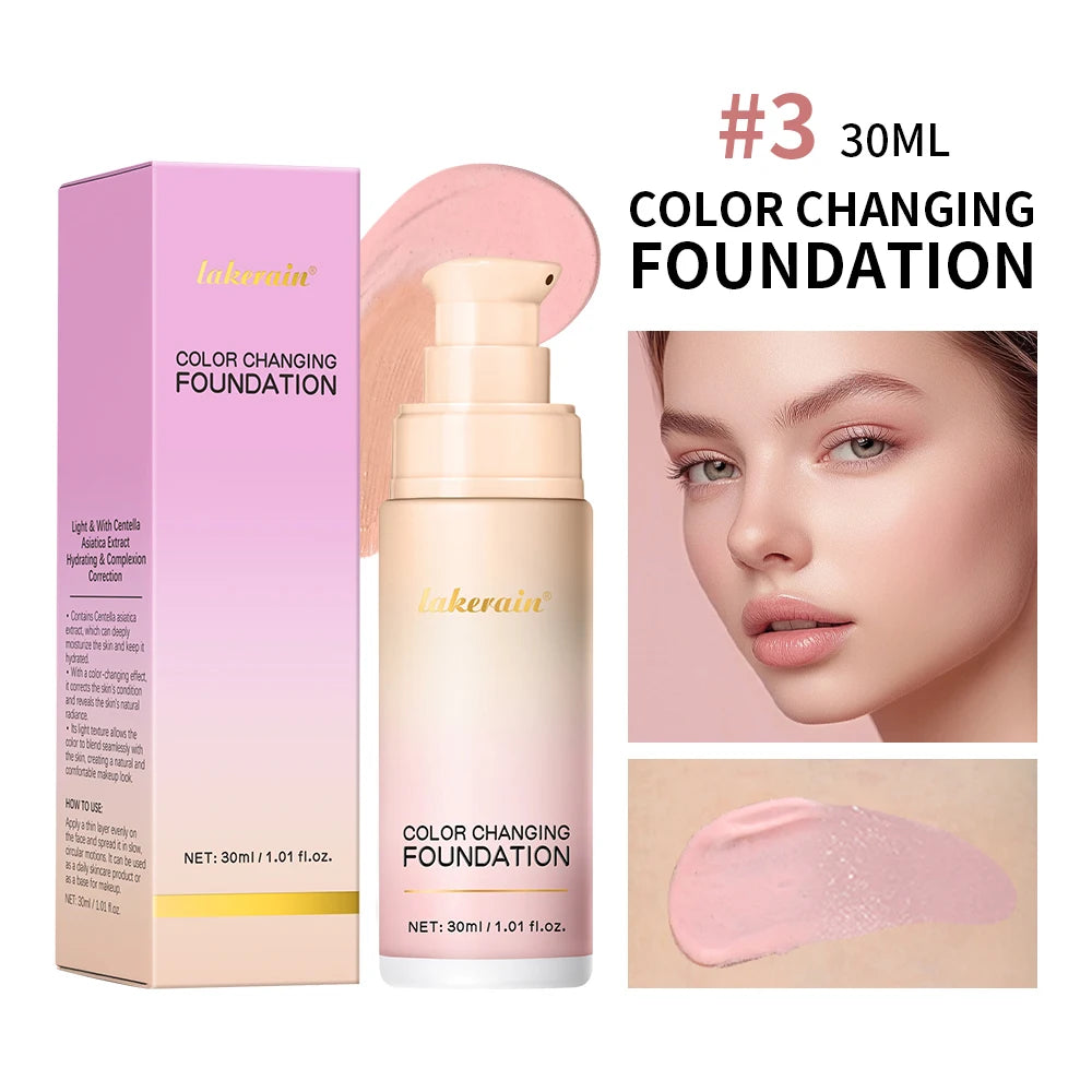 Color Changing Foundation 4 In 1 Moisturizer Longwearing Waterproof Concealer Even Skin Toning Sunscreen Spf 30 Whitening Makeup