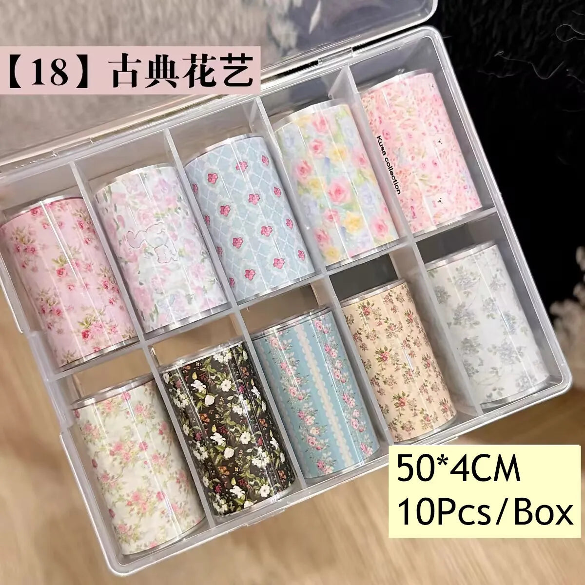 10Rolls Plaid Thousand-Bird Bow Stars Nail Foils Transfer Paper Nail Art Stickers Manicure Set Decal Nails Decoration
