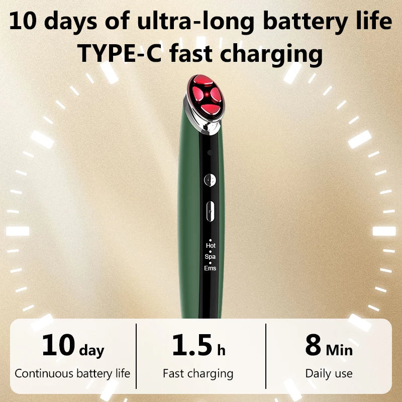 Electric Eye Massager EMS Microcurrent Lifting Wand Eye Wrinkles Remove Dark Circles Removal Hot Vibration Eyes Cream Infusion