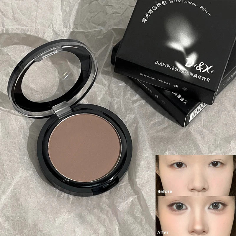 3D Nose Shadow Matte Cement Gray White Face Contouring Press Powder Natural Brightening Highlighter Face Bronzer Contour Makeup