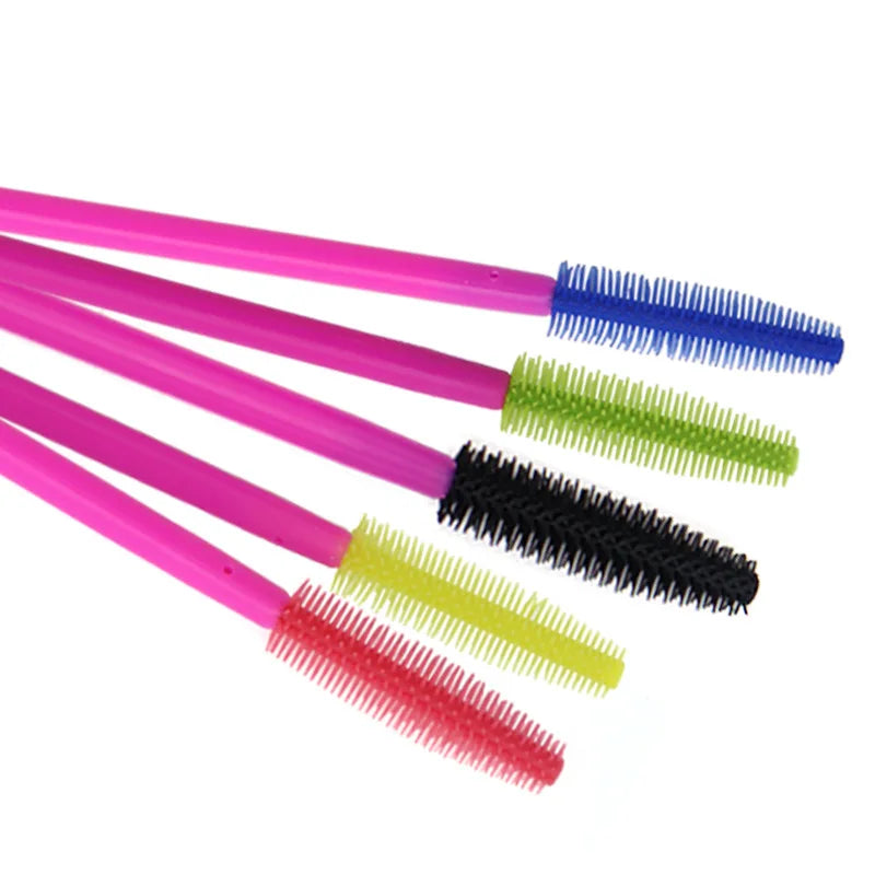 50pcs Silicone Eyelash Brush Mascara Wands Applicator Eyebrow Comb Rod Spoolies Brushes Lash Extension Supplies Makeup Tools