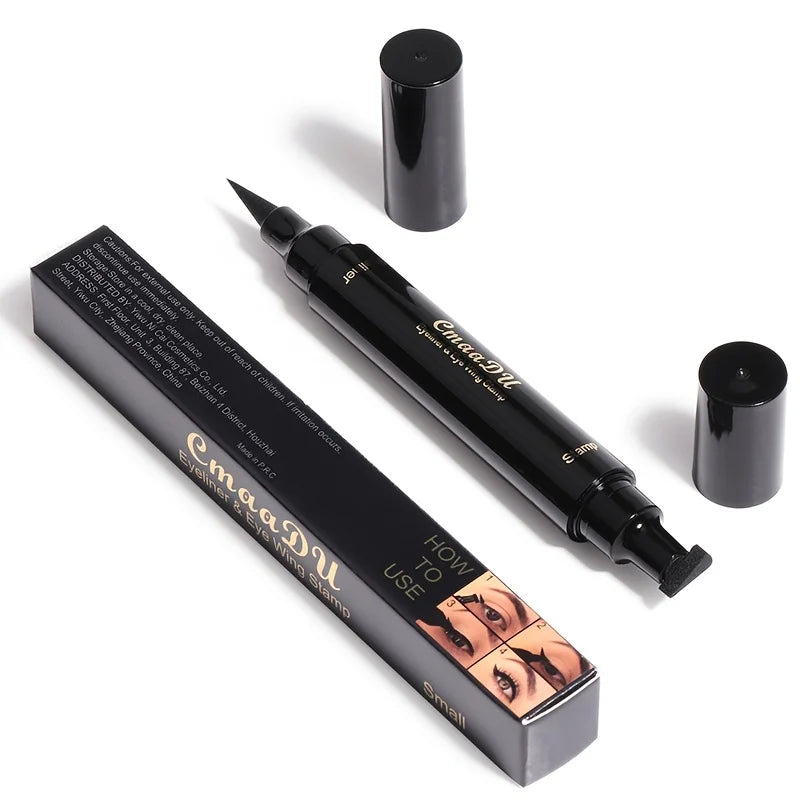 1 Pcs Black Wings Stamp Liquid Eyeliner, Easy Cat Eye Template Makeup Tool Anti-smudge, Vamp Wing, Lasting Waterproof Anti-sweat