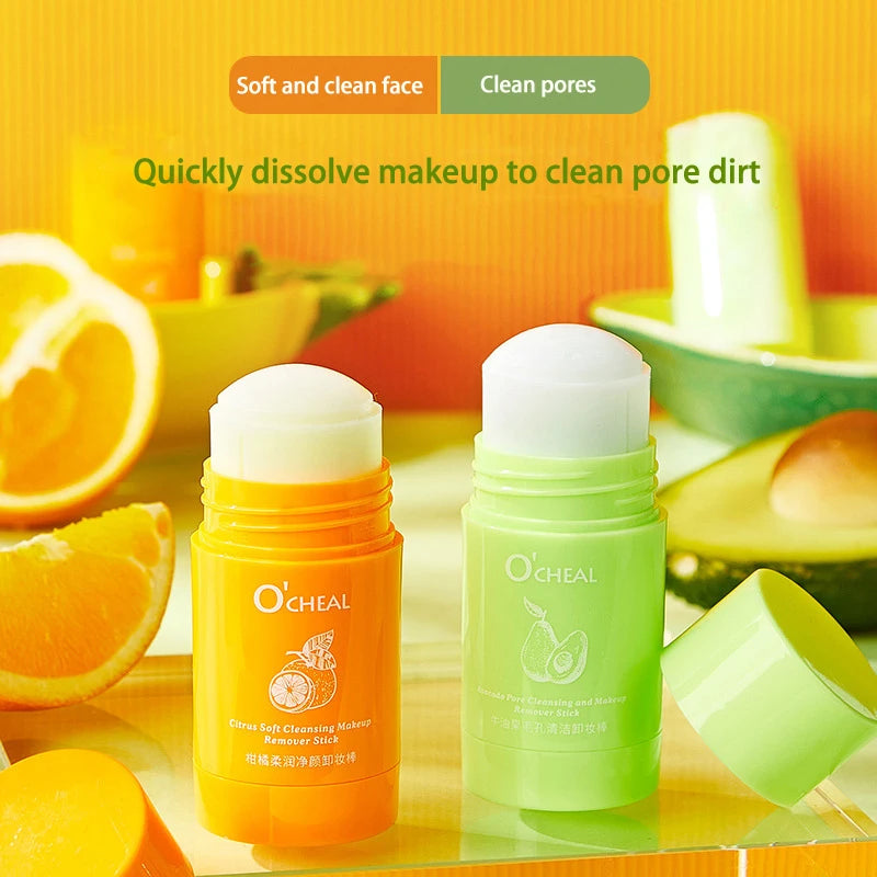 Avocado Citrus Makeup Remover Stick Portable Deep Cleansing Pore Cream Stick Remover Balm makeup Facial Skin Care Cosmetics