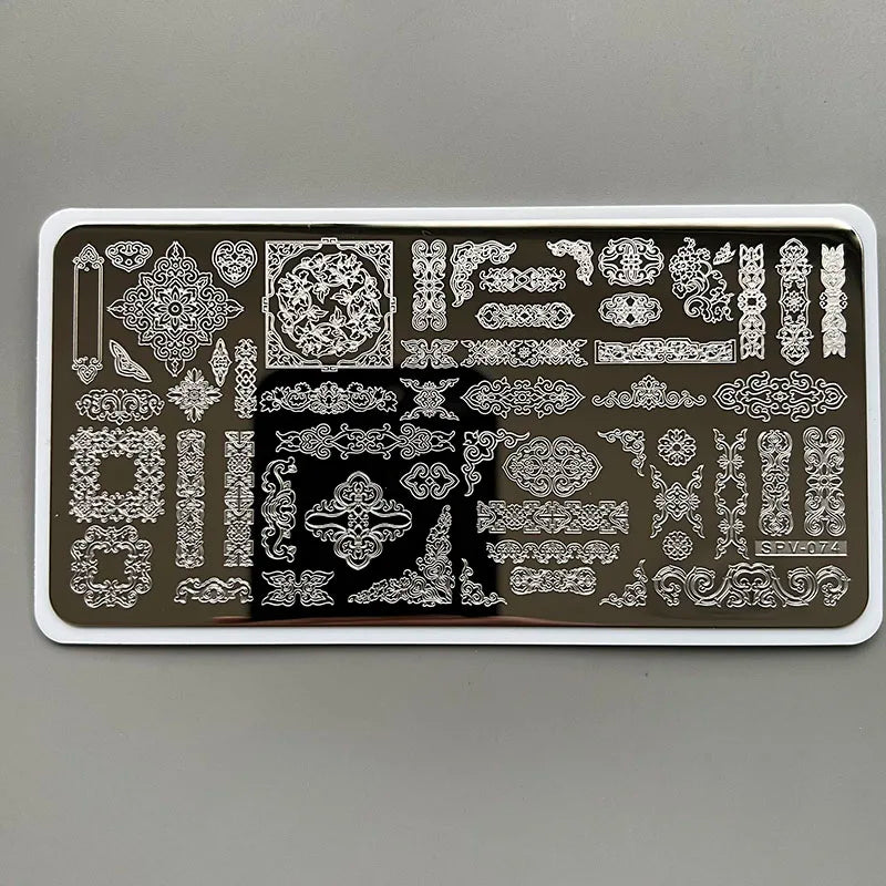 XMQ Nail Art Stamping Plates Carton Flowers Template