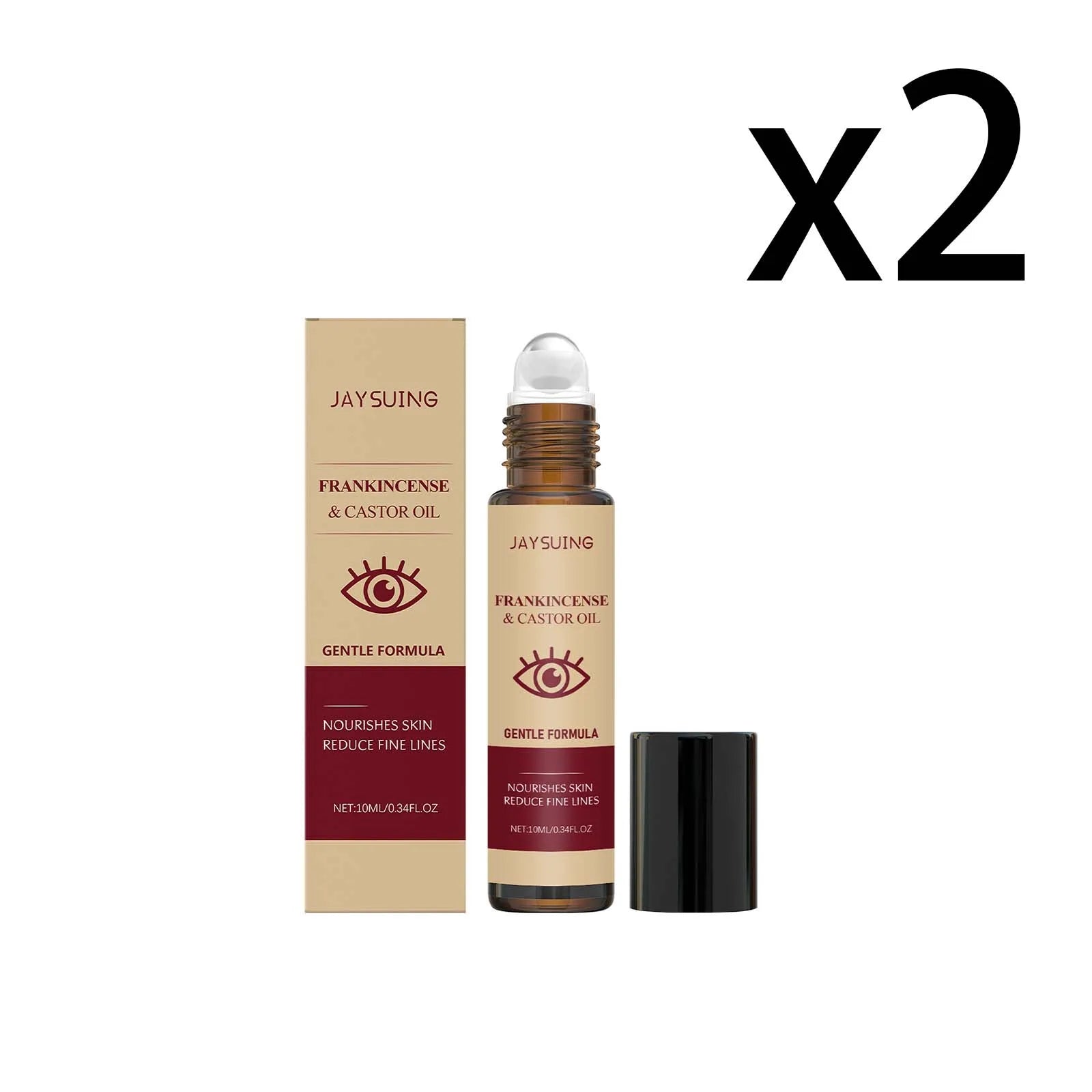 Castor Oil Eye Essence Dark Circles Eye Bags Anti-Puffiness Lift Firm Ball Massage Reduce Fine Lines Deep Nourish Eye Care Serum