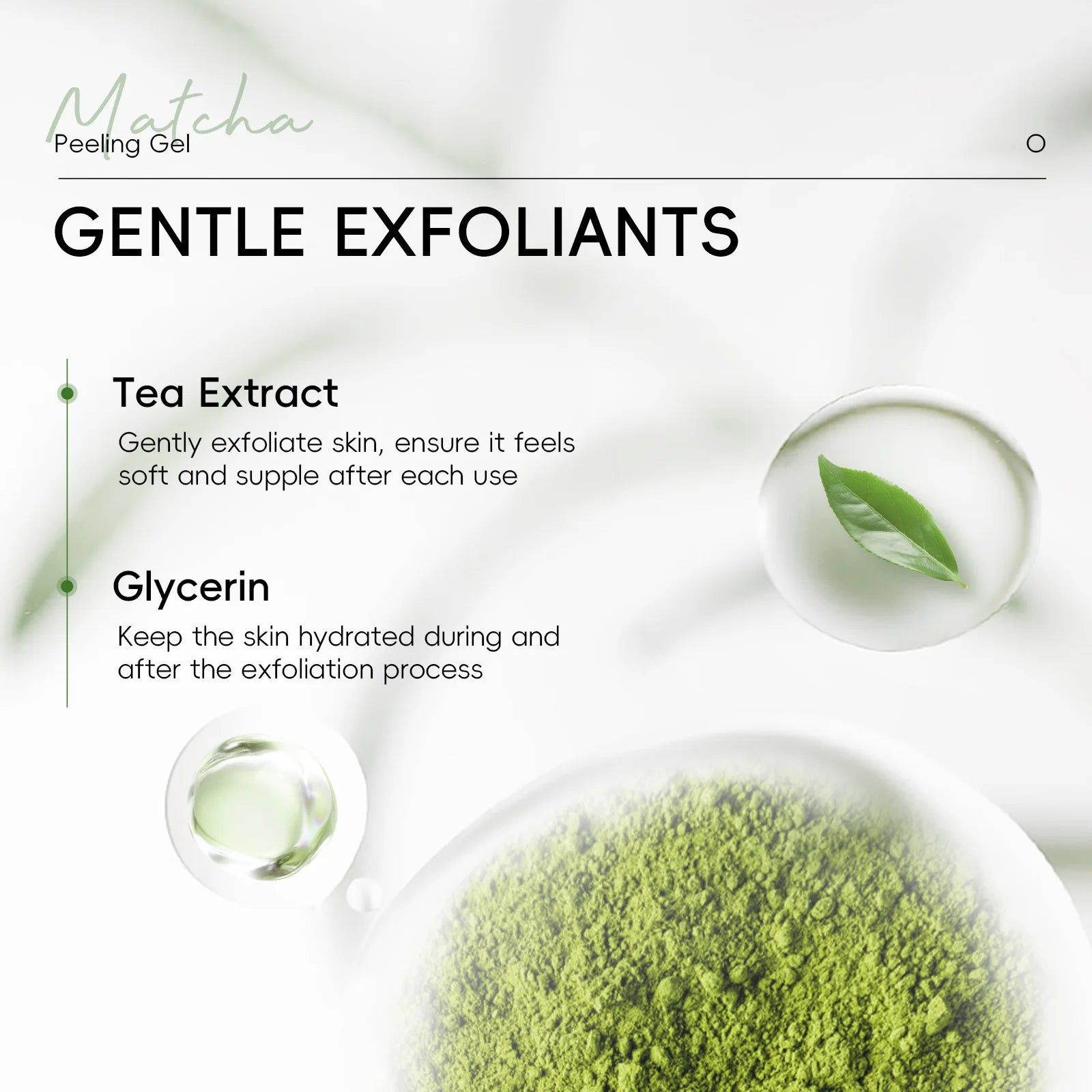 LAIKOU Matcha Exfoliating Gel Exfoliate Peeling Gel Facial Scrub Moisturise Nourishing Repair Scrubs Korean Face Cream Skin Care