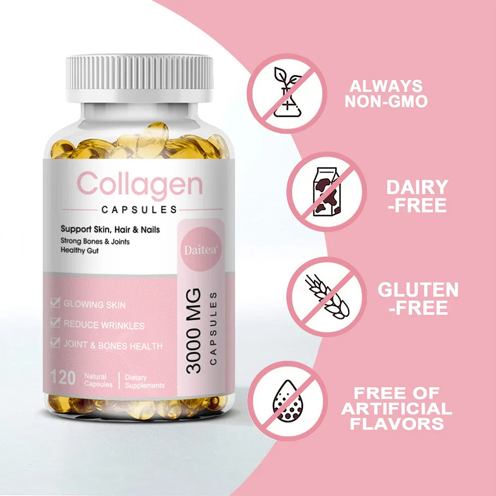 Collagen, Hyaluronic Acid, Vitamin C and Biotin Anti-aging and Anti-wrinkle, Promotes Hair, Bones, Joints, Skin and Nails