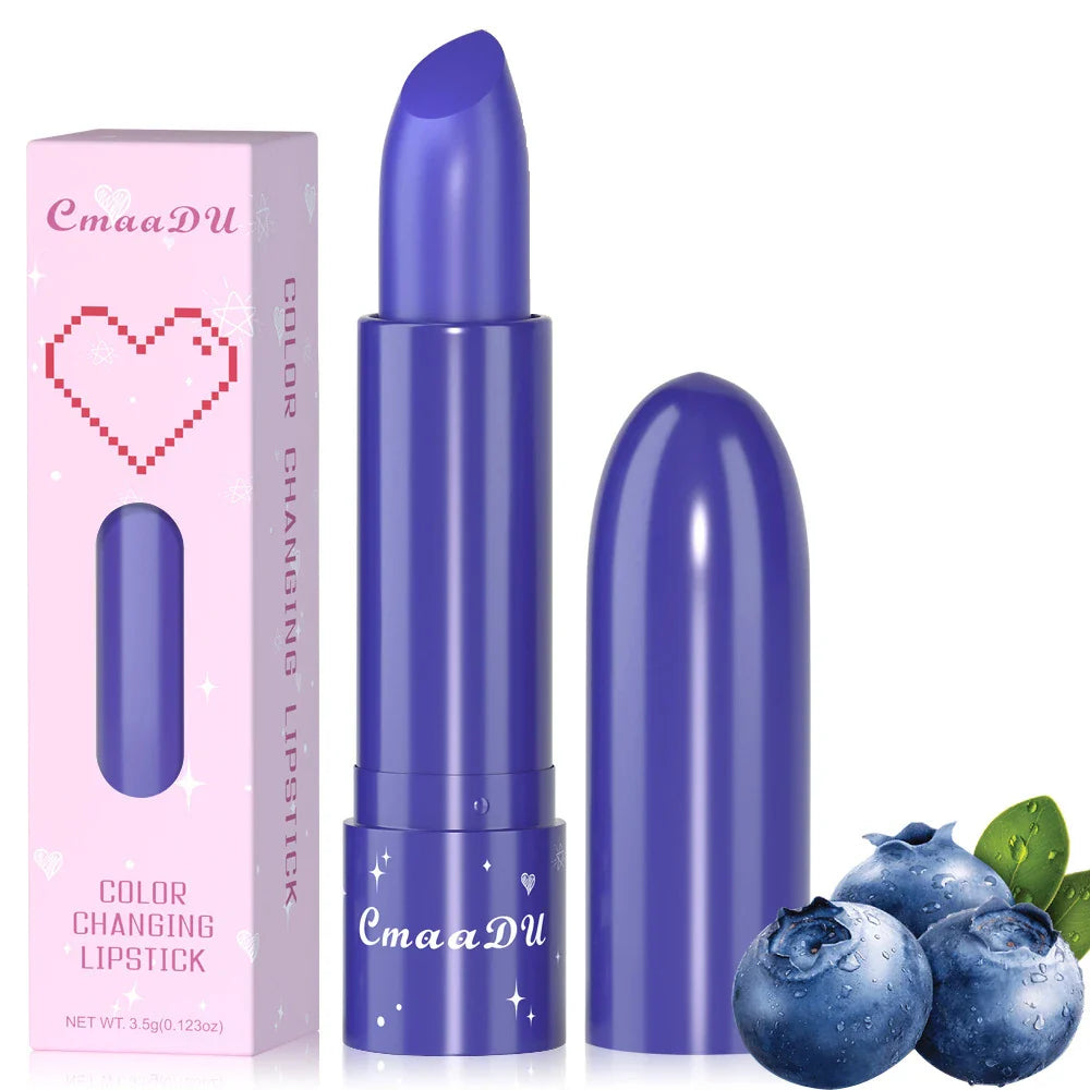 6-Color Fruity Scent Color-Changing Lipstick, Moisturizing and Hydrating, Long-Lasting Lip Balm with Smooth and Soft Texture