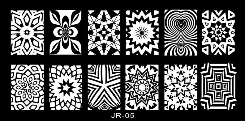 1Pc Nail Art Stamp Plate Geometric Line DIY Stamping Image Plate 6*12CM Nail Stamping Plate Stainless Steel Plate Stencil JR-030