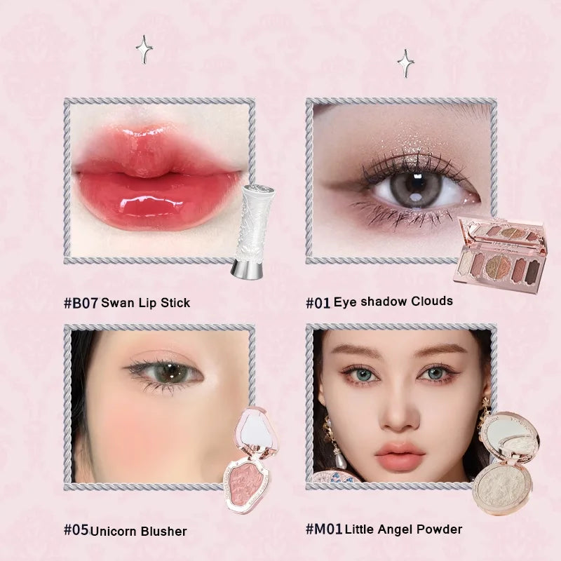 Flower Know Little Angel Collection Makeup Gift Box Eyeshadow Blush Cream Matte Lipstick Highlighter Full Kit All In One