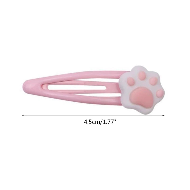 Y2K Cartoon Cat Paw Hair Clip Headwear Travel Hairpins Headdress Hairclip