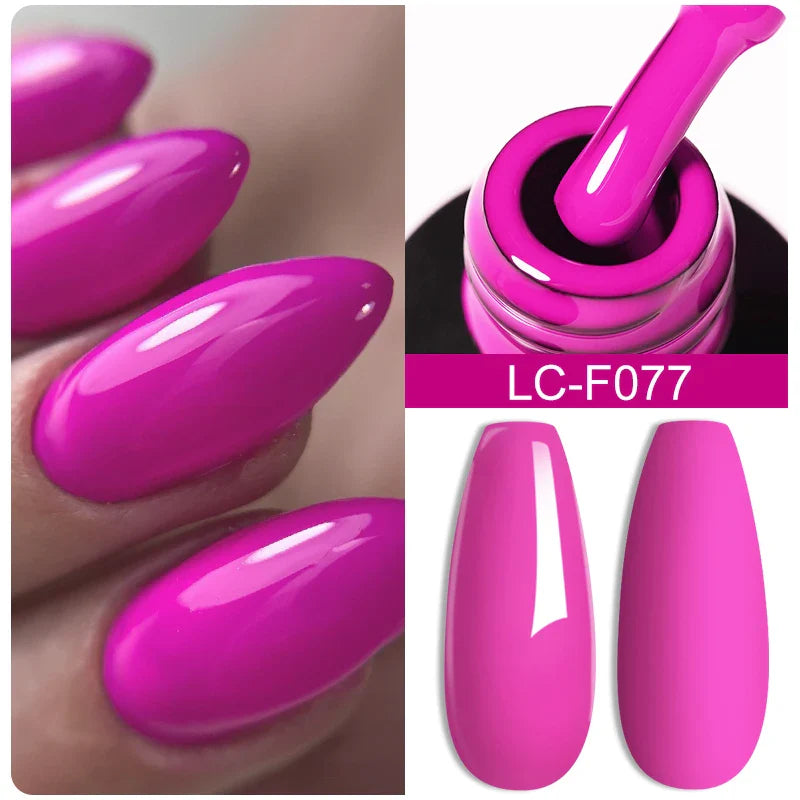 LILYCUTE Fluorescent Nail Gel Polish Orange Red Neon Bright Color Summer Series Soak Off For Manicure Nail Art UV Gel Varnish