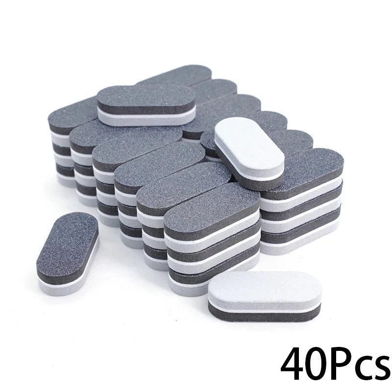 10/20/40Pcs Mini Nails Sponge File Buffer Block Double Color Buffing Sanding File Pedicure Manicure Tool Gel Suplies Accessories