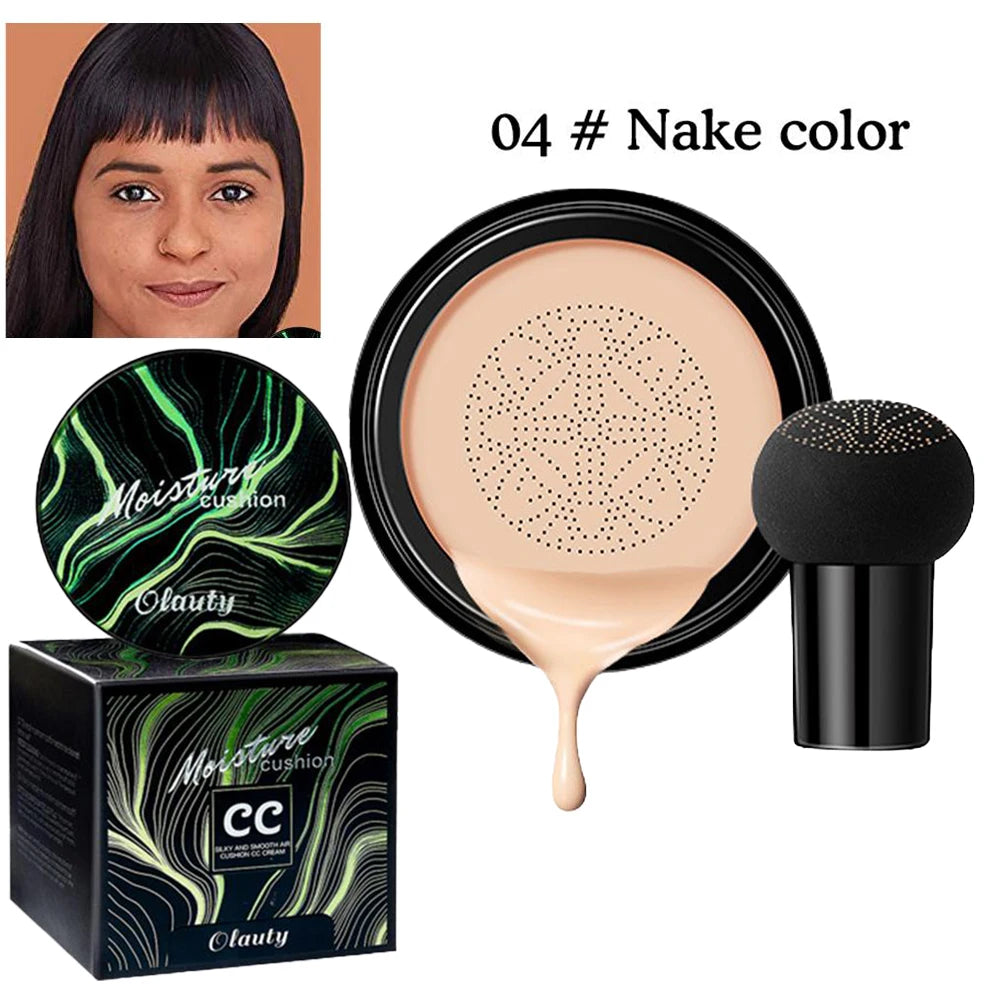 BB CC Cream Face Foundation Concealer Cushion Mushroom Base Waterproof Brighten Makeup Brightening Tone Cosmetics Make up