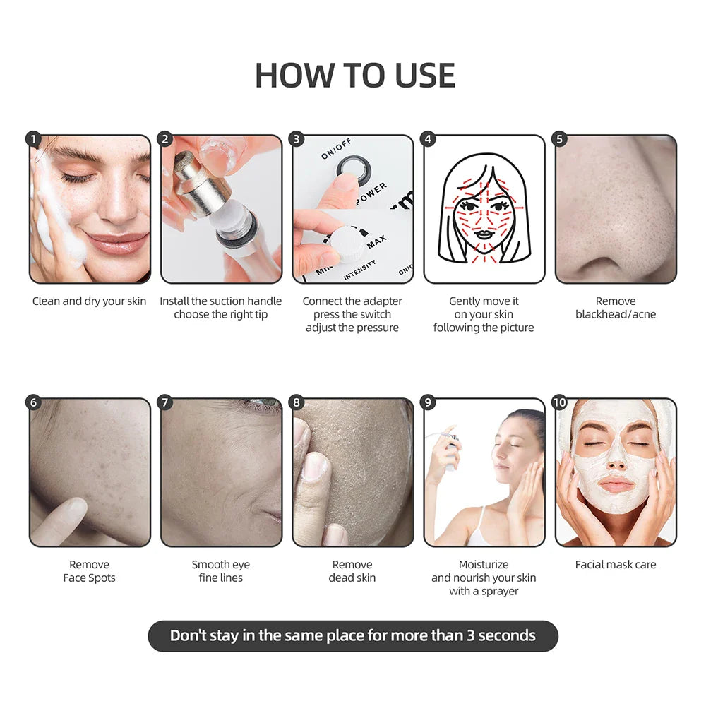 Professional Diamond Microdermabrasion Machine for Facial Peeling Skin Care Blackhead Removel Water Spray Exfoliation Machine