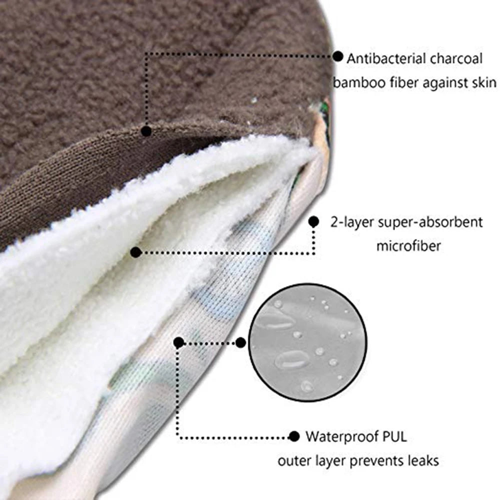 5Pcs Washable Sanitary Towels Menstrual Pad Reusable Bamboo Charcoal Women Napkins Feminine Hygiene Product Period Cloth Pads