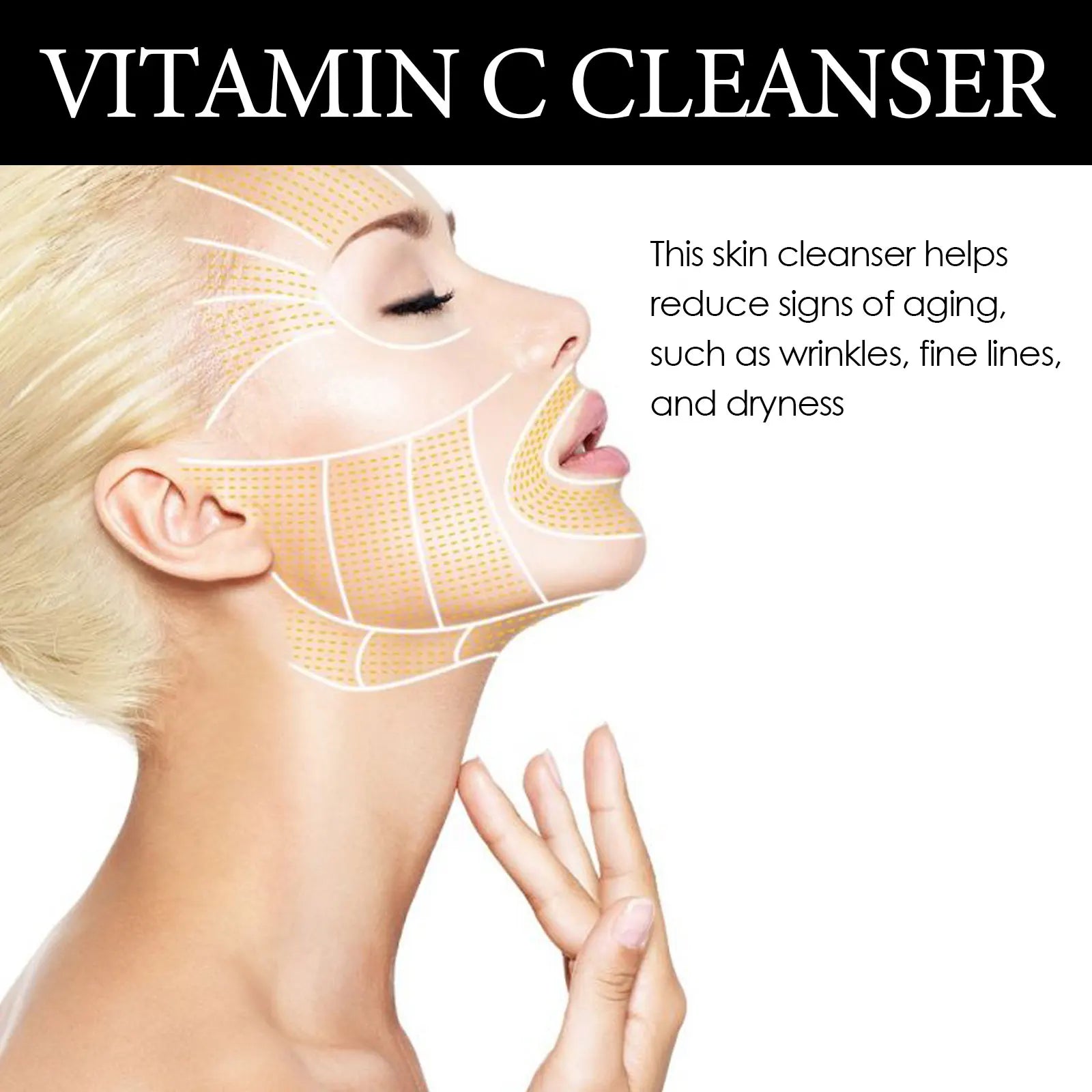 Vitamin C Facial Cleanser Whitening Skin Cleansing Pores Shrinking Removal Black Spot Oil Control Moisturizing Face Wash Foaming